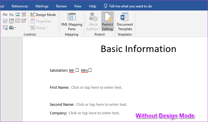 create a fillable form in word for mac 2015